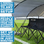 Wollowo 4 Seater Folding Football Team Bench with Shelter | Portable