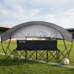 Wollowo 4 Seater Folding Football Team Bench with Shelter | Portable