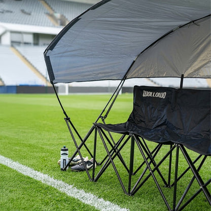 Wollowo 4 Seater Folding Football Team Bench with Shelter | Portable