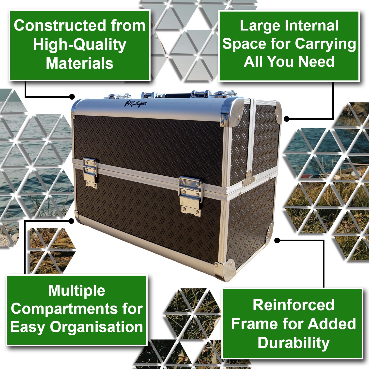 Michigan Heavy Duty Portable Fishing Bait/Tackle Storage Box with 23 Compartment