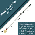 Woodside Telescopic Weed Removal Brush with 3 Wire Heads Patio & Block Paving Scraper Tool