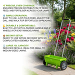 Woodside 10L Lawn/Grass Seed Spreader for Granular Fertiliser and Feed Treatment