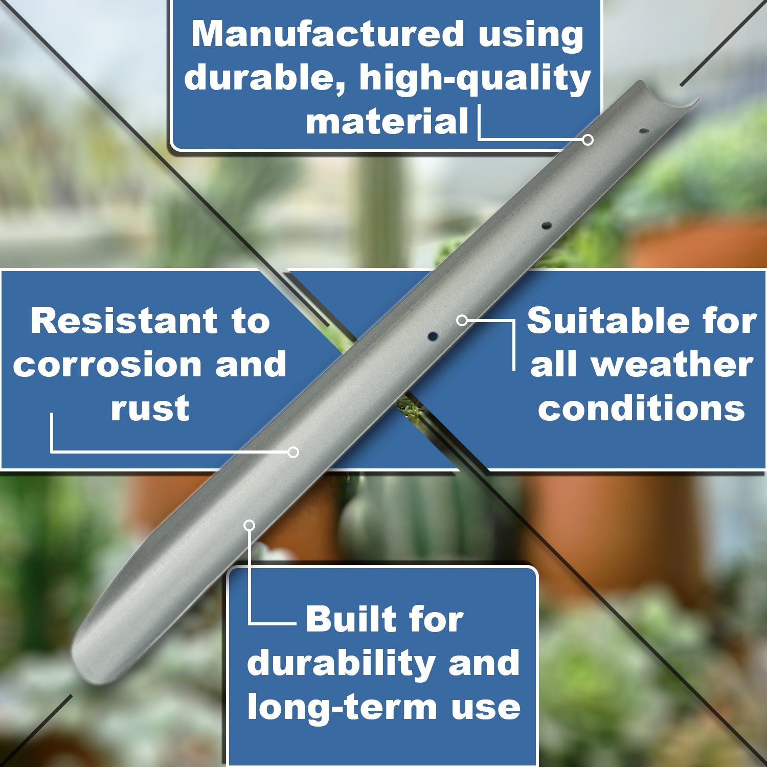 Woodside Lawn Edging Log Roll Stakes 10 Pack Durable Galvanised Steel, 46cm, Complete Kit