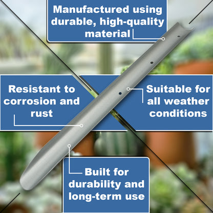 Woodside Lawn Edging Log Roll Stakes 10 Pack Durable Galvanised Steel, 46cm, Complete Kit