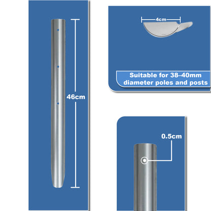 Woodside Lawn Edging Log Roll Stakes 10 Pack Durable Galvanised Steel, 46cm, Complete Kit