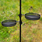 Woodside Mesh Bird Feeder Tray w/ Universal 22mm Pole Clamp Garden Seed/Nut Dish 2 Pack