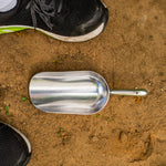 Woodside heavy-duty aluminium potting shovel, pet and bird feed scoop, and seed dispenser.