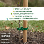 Woodside PVC Tree Support Straps – 10 Pack, Reusable, Interlocking Garden Ties (25 × 1.5 cm & 35 × 1.7 cm)