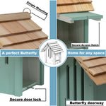 Woodside Butterfly House Insect Hotel – Wall Mounted Wooden Bug Habitat with Side Door
