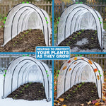 Woodside Greenhouse Tunnel Hoops Kit – 30 Fibreglass Poles with Joints & Clips – Create 70cm, 90cm or 110cm Wide Hoops – DIY Plant Protection Frame