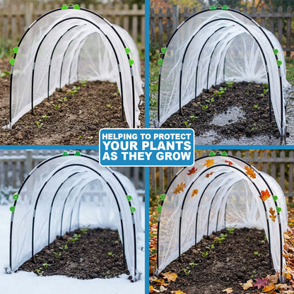 Woodside Greenhouse Tunnel Hoops Kit – 30 Fibreglass Poles with Joints & Clips – Create 70cm, 90cm or 110cm Wide Hoops – DIY Plant Protection Frame
