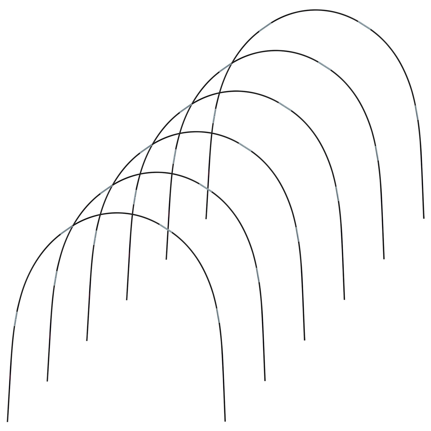 Woodside Greenhouse Tunnel Hoops Kit – 30 Poles, Joints & Clips for Plant Protection