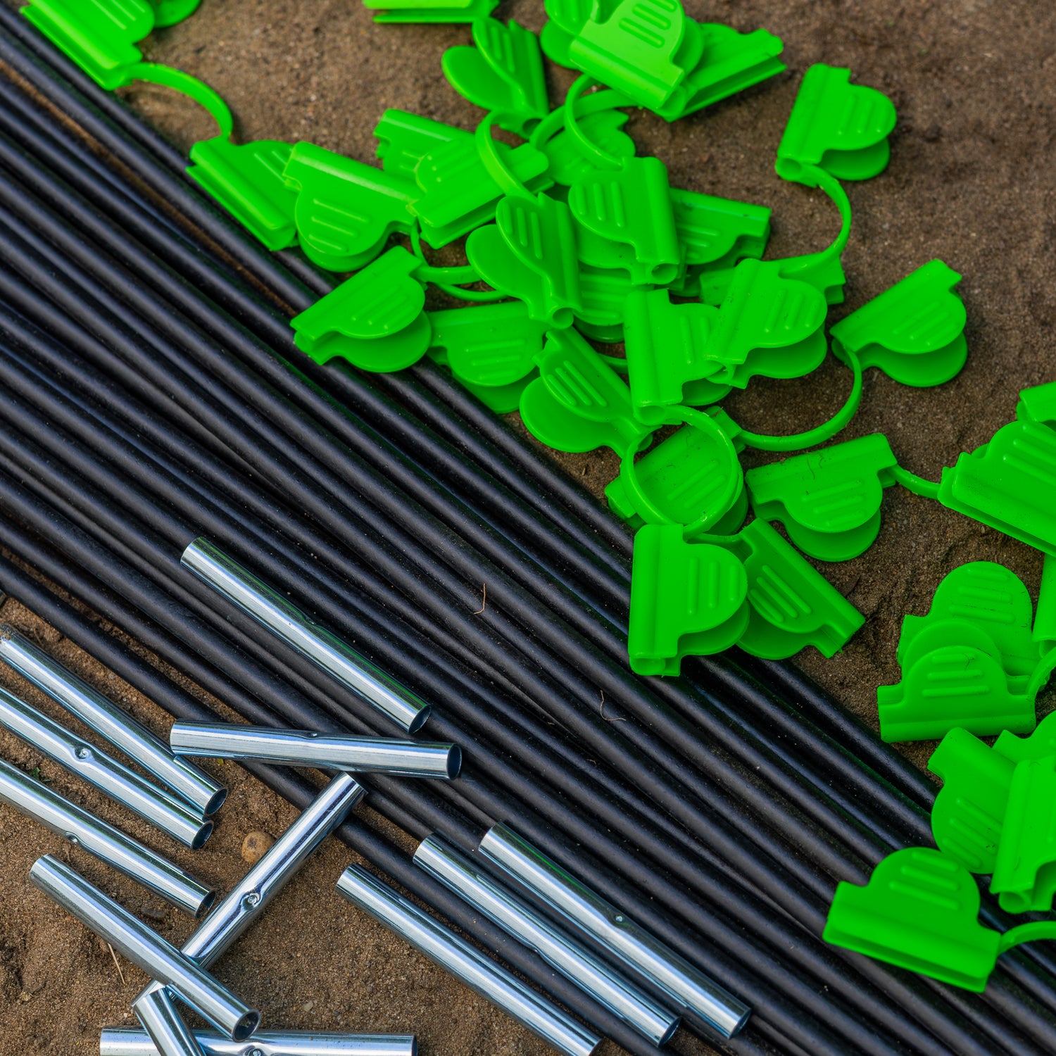 Woodside Greenhouse Tunnel Hoops Kit – 30 Poles, Joints & Clips for Plant Protection