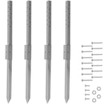 Woodside Fence Post Repair Kit – Heavy Duty Galvanised Steel Ground Anchor Stakes 2 PACK