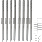 Woodside Fence Post Repair Kit – Heavy Duty Galvanised Steel Ground Anchor Stakes 2 PACK