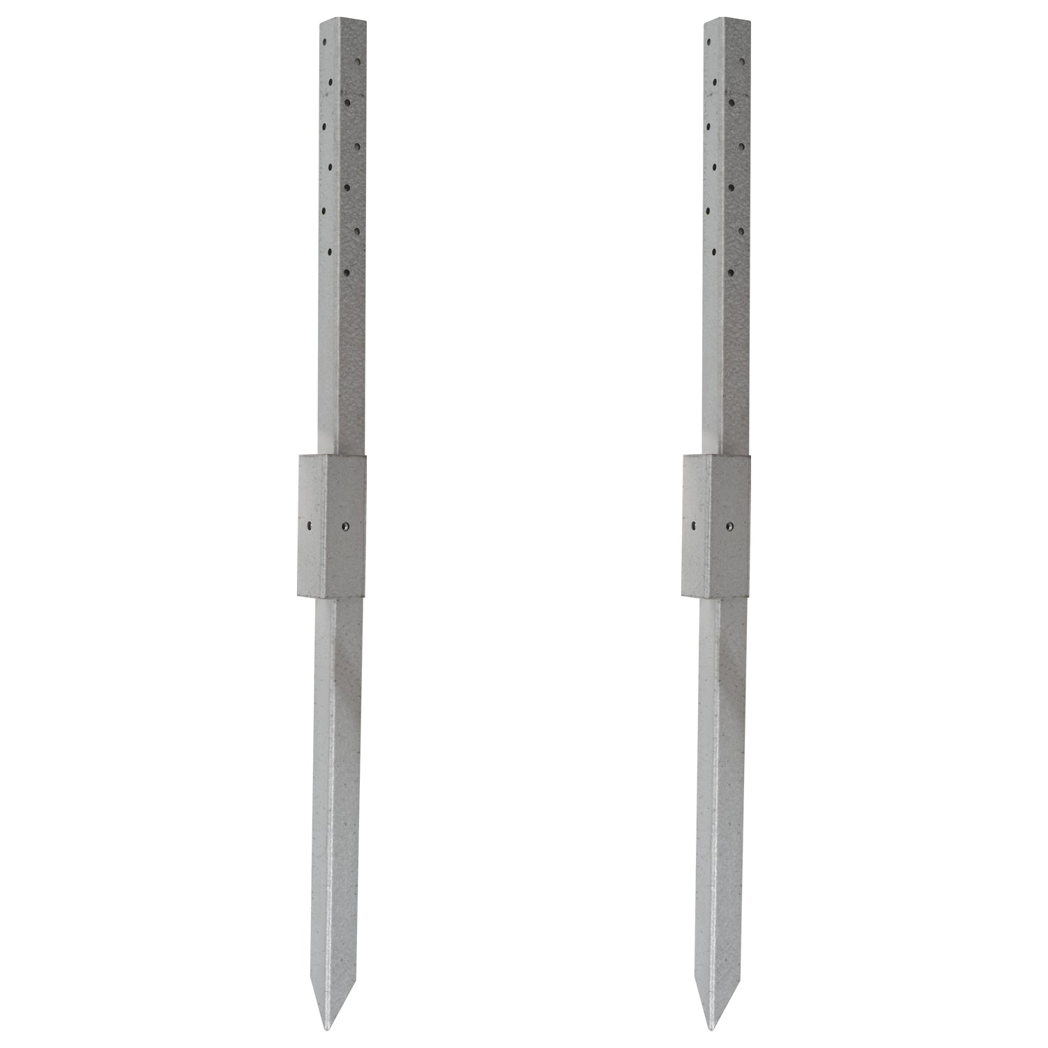 Woodside Fence Post Repair Kit – Heavy Duty Galvanised Steel Ground Anchor Stakes 2 PACK