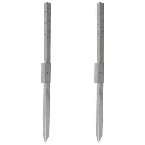 Woodside Fence Post Repair Kit – Heavy Duty Galvanised Steel Ground Anchor Stakes 2 PACK