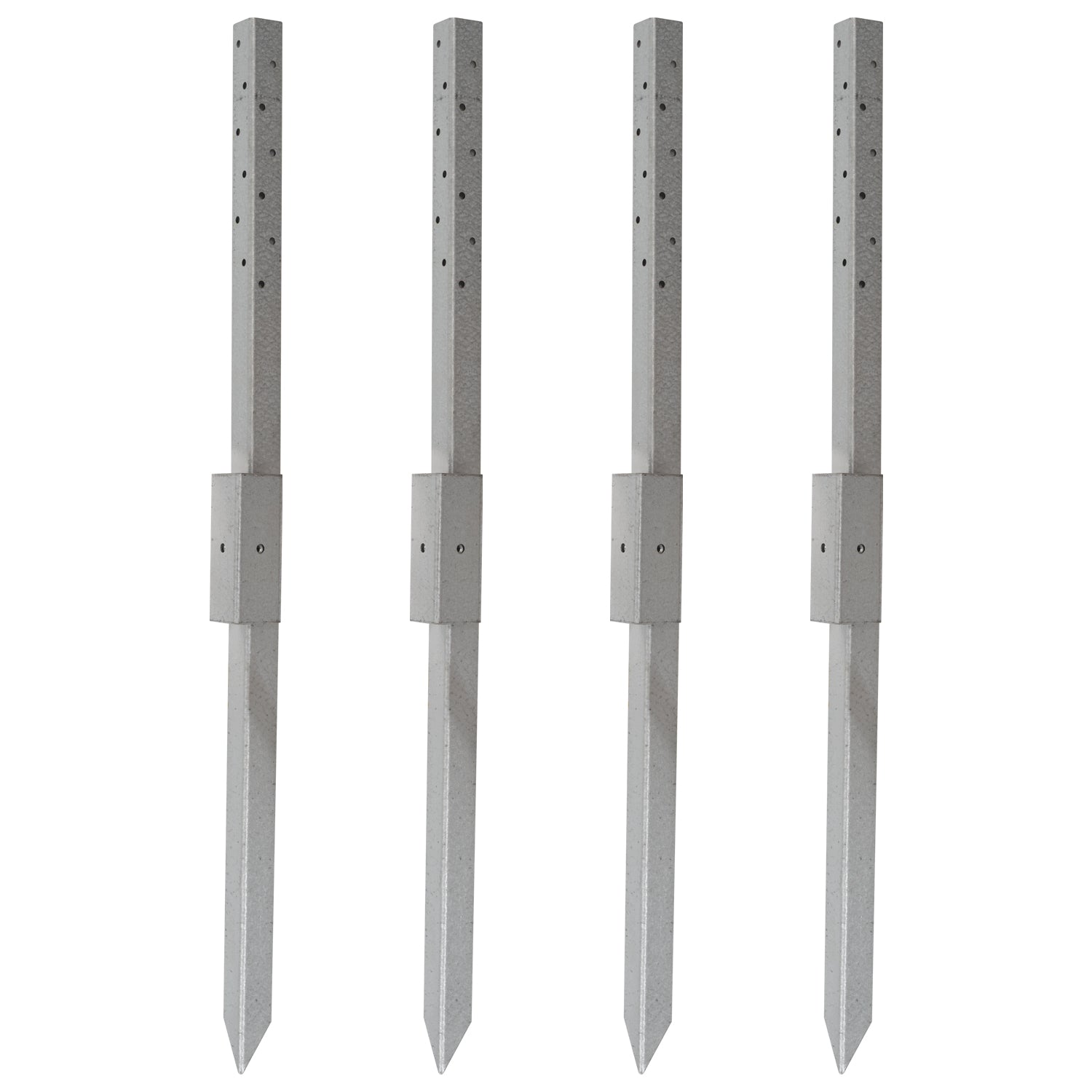 Woodside Fence Post Repair Kit – Heavy Duty Galvanised Steel Ground Anchor Stakes 2 PACK
