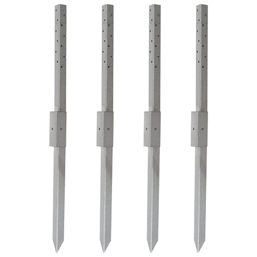 Woodside Fence Post Repair Kit – Heavy Duty Galvanised Steel Ground Anchor Stakes 2 PACK
