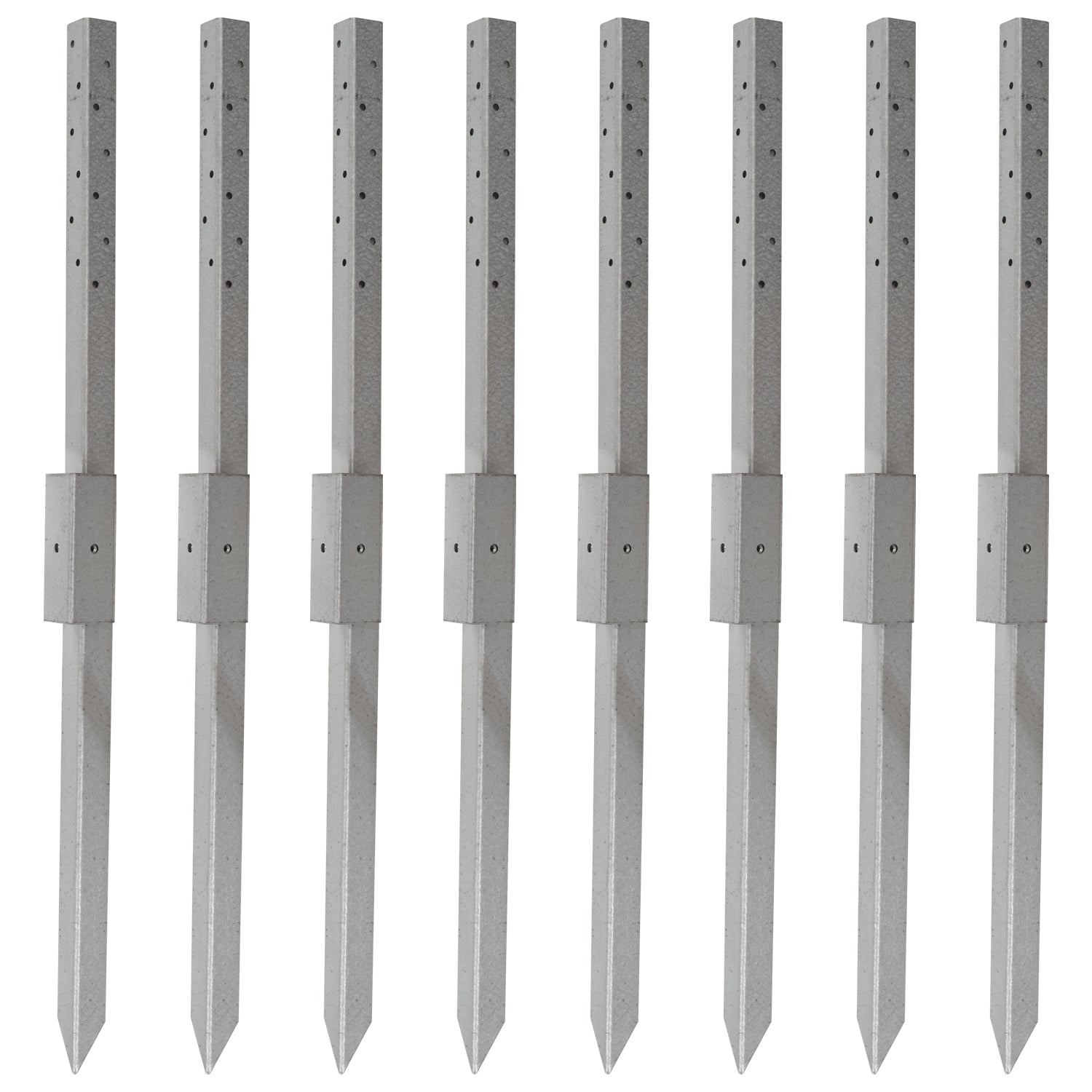 Woodside Fence Post Repair Kit – Heavy Duty Galvanised Steel Ground Anchor Stakes 2 PACK