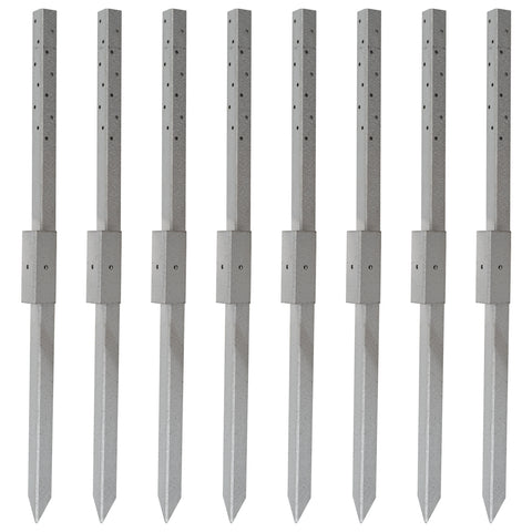 Woodside Fence Post Repair Kit – Heavy Duty Galvanised Steel Ground Anchor Stakes 2 PACK