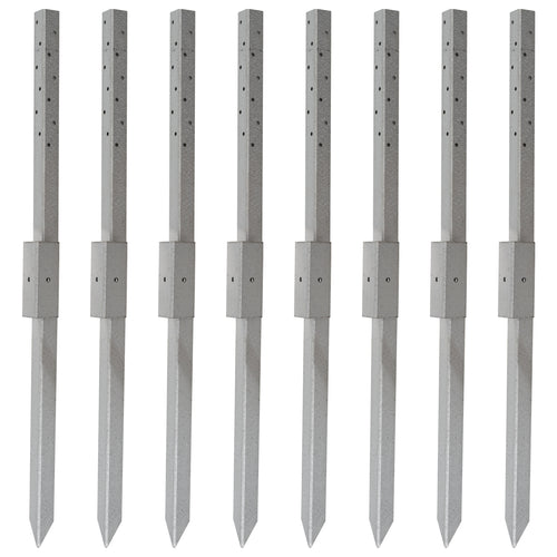 Woodside Fence Post Repair Kit – Heavy Duty Galvanised Steel Ground Anchor Stakes 2 PACK