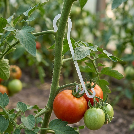 Woodside 130mm J Hook Plant Supports – 200 Pack – Flexible Tomato Hooks for Fruit & Veg Gardening