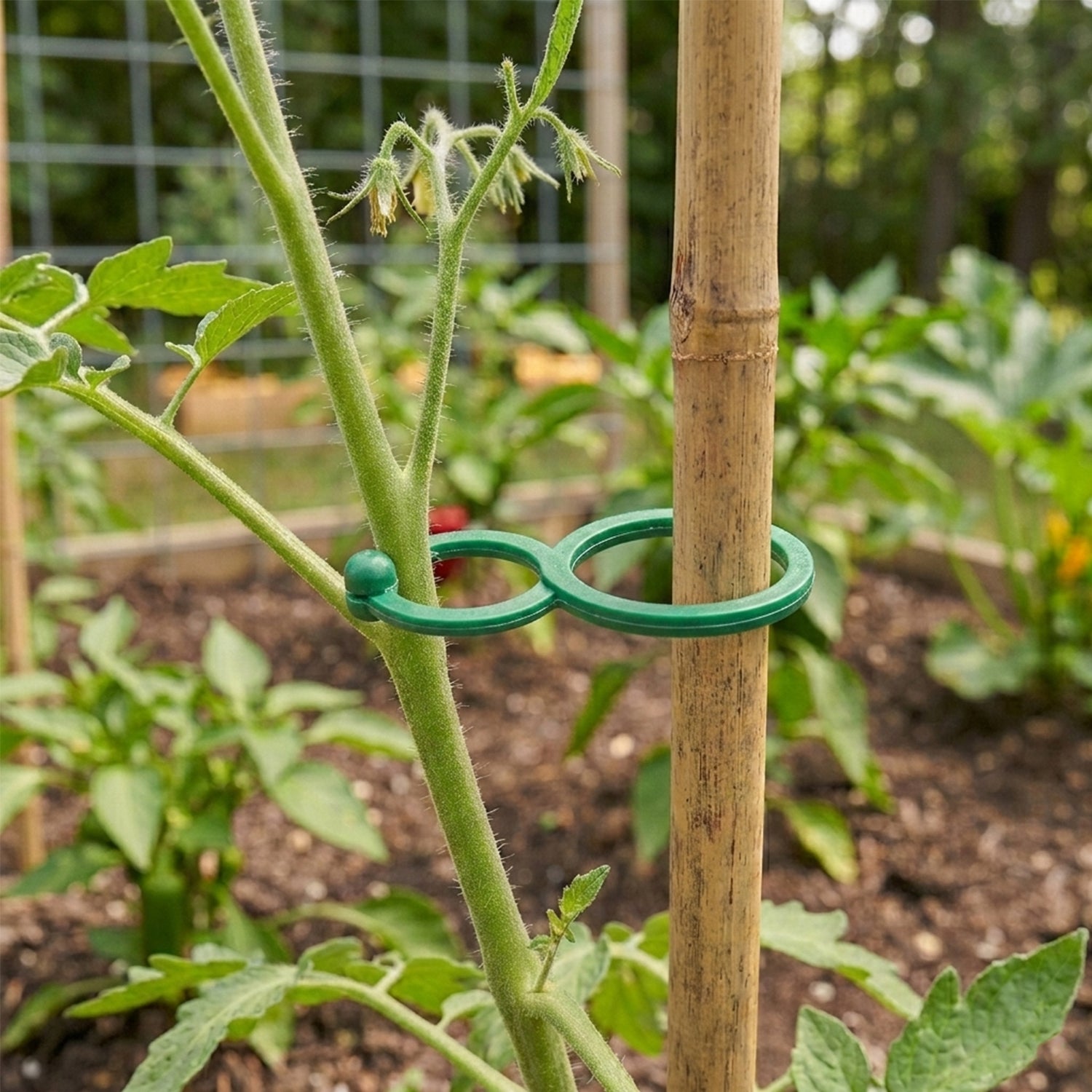 Woodside Twisty Plant Support Clips (200 Pack) – Secure Garden Plant Ties for Canes, Stakes & Lights