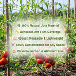 Woodside Trellis Plant Netting – 2m x 5m Natural Jute Hessian Mesh for Climbing Garden Plants