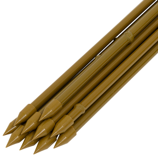 Woodside Metal Garden Cane Stakes, PE Coated Plant Support Stakes, 2ft-6ft – 10 PACK