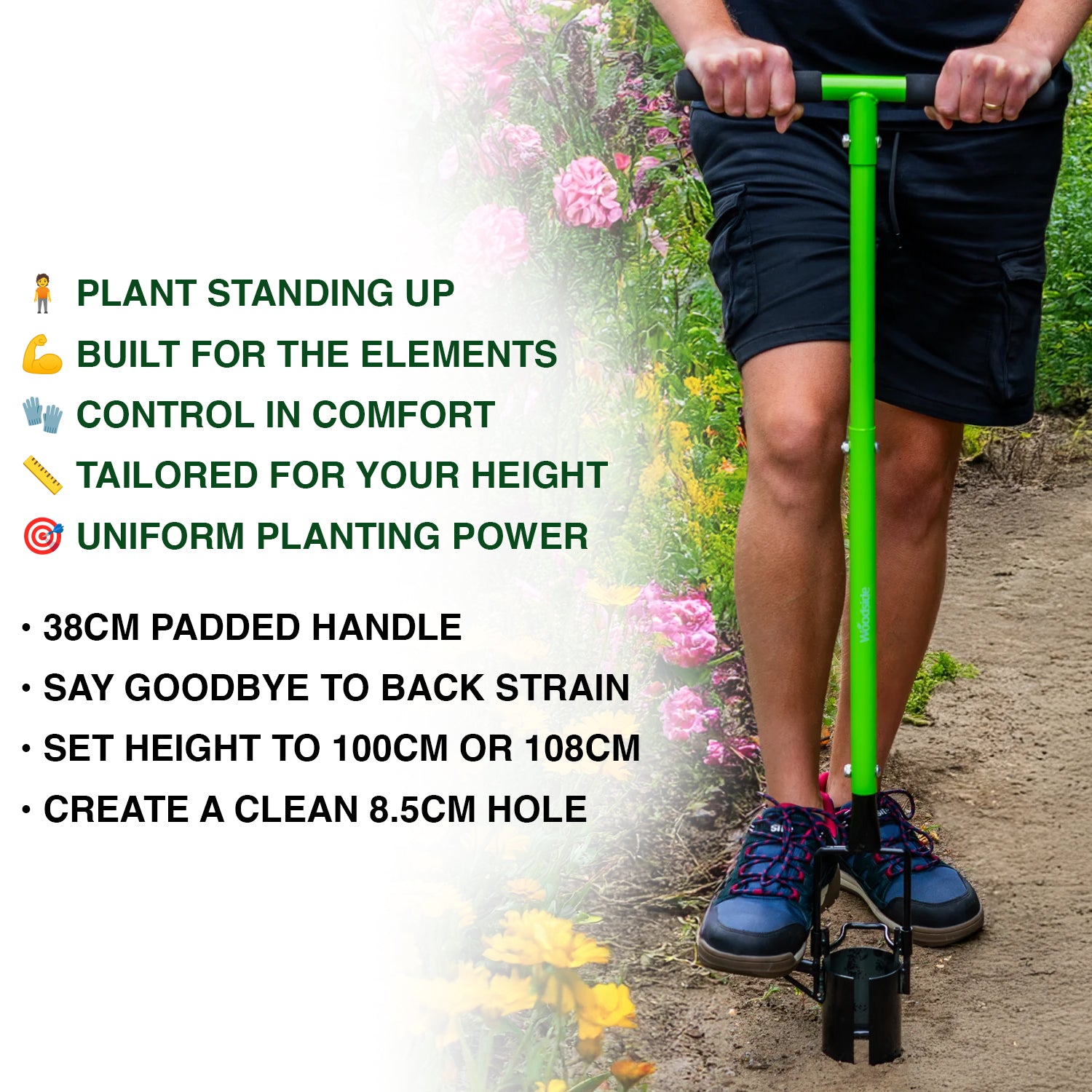 Woodside Long Handle Bulb Planter – Upright Garden Planting Tool
