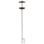 Woodside Cast Iron Bird Feeder Bath with Ground Stake & Umbrella – Seeds, Fat Balls, Nuts