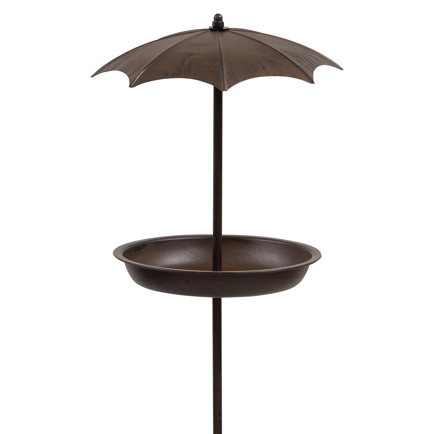 Woodside Cast Iron Bird Feeder Bath with Ground Stake & Umbrella – Seeds, Fat Balls, Nuts