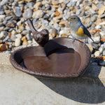 Woodside Cast Iron Bird Feeder & Bath Freestanding Heart Shaped Decorative Garden Ornament