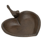 Woodside Cast Iron Bird Feeder & Bath Freestanding Heart Shaped Decorative Garden Ornament