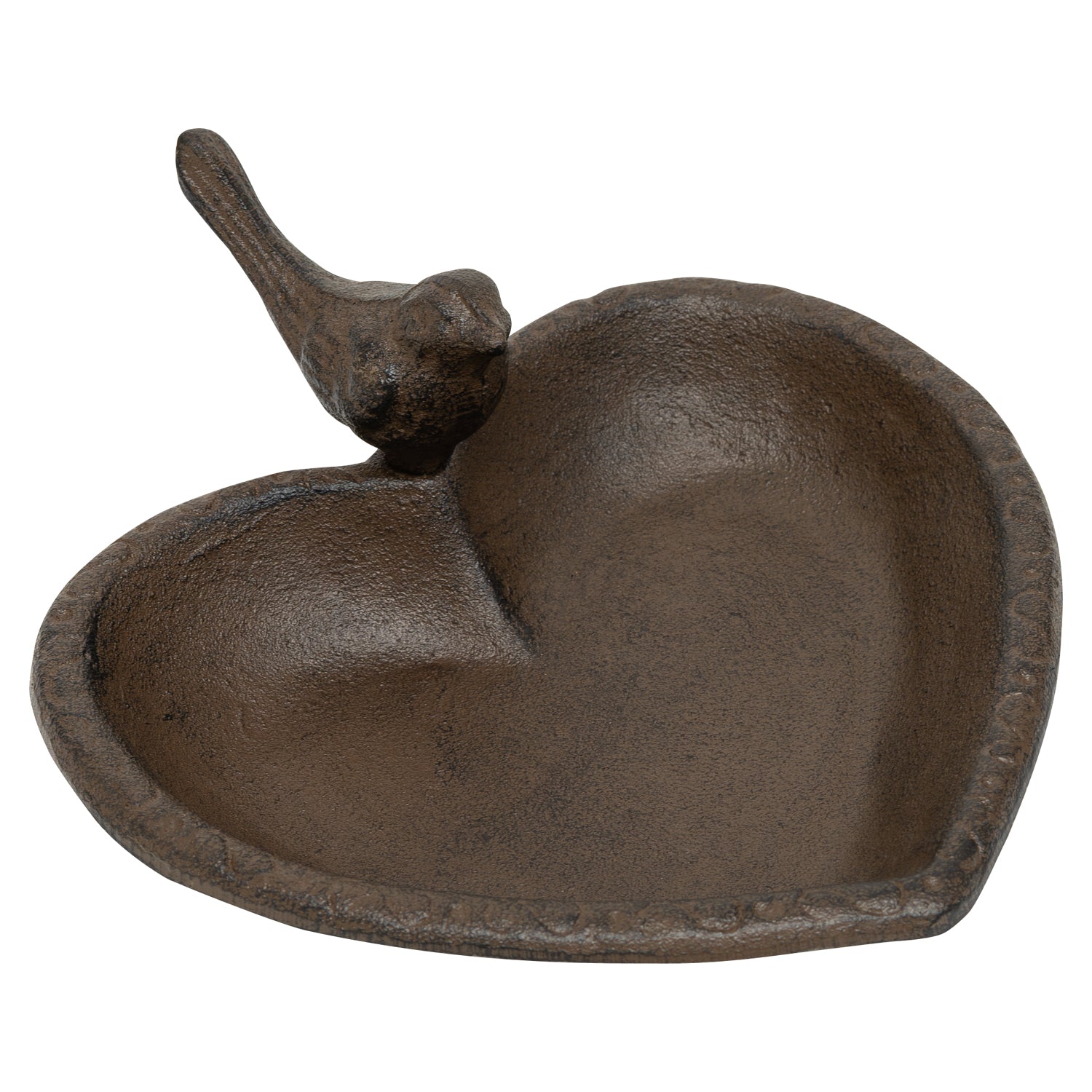 Woodside Cast Iron Bird Feeder & Bath Freestanding Heart Shaped Decorative Garden Ornament