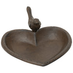 Woodside Cast Iron Bird Feeder & Bath Freestanding Heart Shaped Decorative Garden Ornament