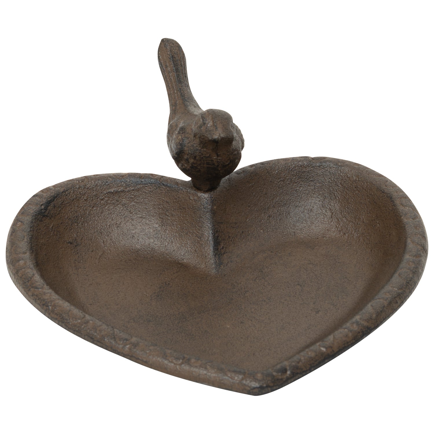 Woodside Cast Iron Bird Feeder & Bath Freestanding Heart Shaped Decorative Garden Ornament