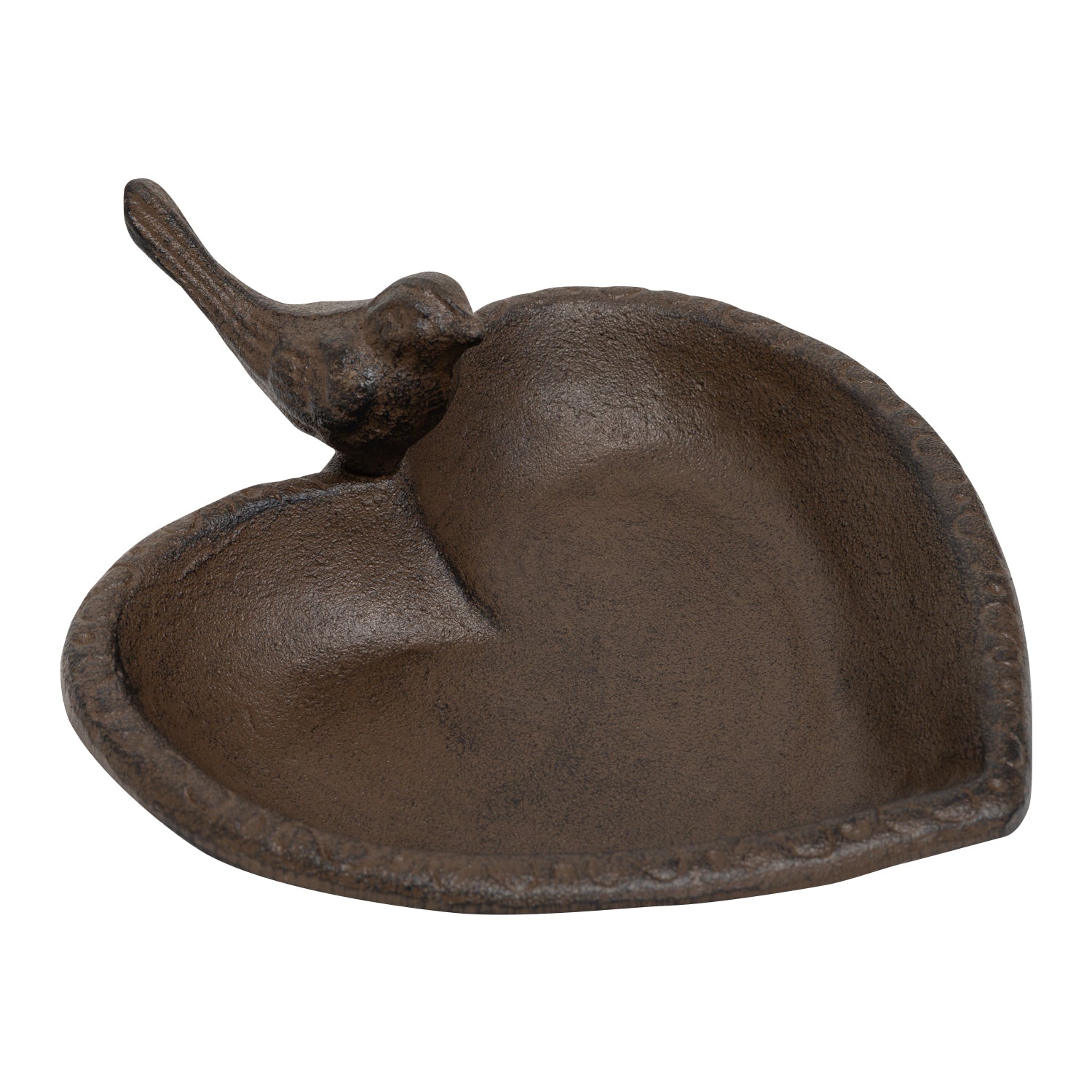 Woodside Cast Iron Bird Feeder & Bath Freestanding Heart Shaped Decorative Garden Ornament