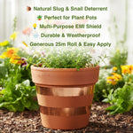 Woodside 25mm x 25m Copper Foil Tape – Garden Slug & Snail Repellent for Pots – EMI Shielding