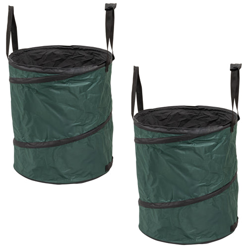 Woodside Pop-Up Garden Waste Bags 150L Heavy Duty Reusable Bin Leaf Collector w/ Handles