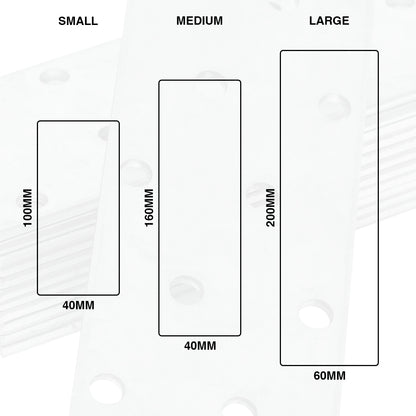 Woodside Galvanised Steel Joining Plates Metal Wood & Timber Construction Brackets 12 Pack