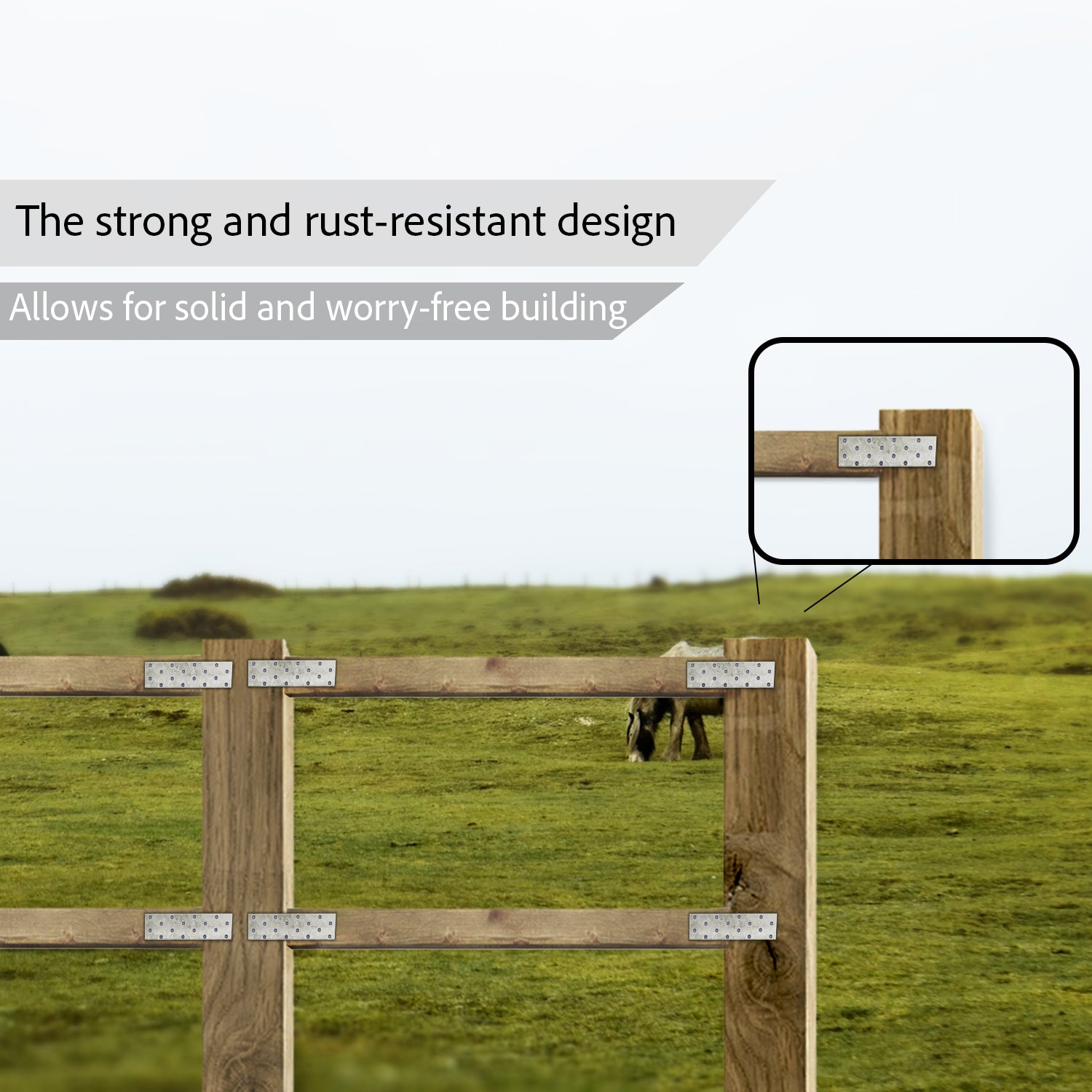 Woodside Galvanised Steel Joining Plates Metal Wood & Timber Construction Brackets 12 Pack