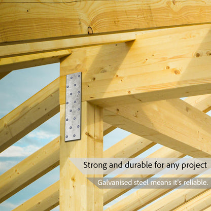 Woodside Galvanised Steel Joining Plates Metal Wood & Timber Construction Brackets 12 Pack
