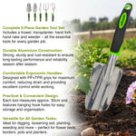 Woodside Garden Hand Tool Set 5pc Heavy Duty Aluminium Trowel, Fork, Rake & Weeder Kit