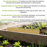 Woodside Bamboo Seed Planting Ruler – 12” Garden Tool with Dibber for Sowing Herbs & Veg