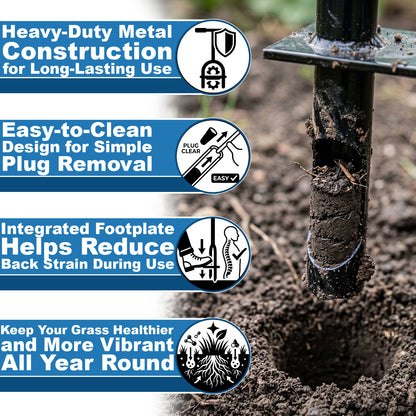 Woodside Lawn Aerator Coring Tool | 98cm Steel Manual Grass Aerator