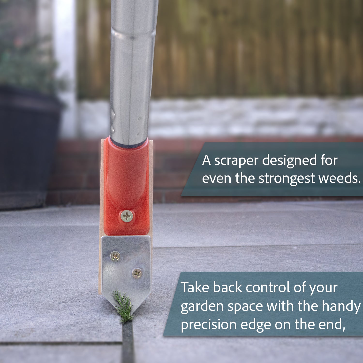 Woodside Telescopic Weed Removal Brush with 3 Wire Heads Patio & Block Paving Scraper Tool