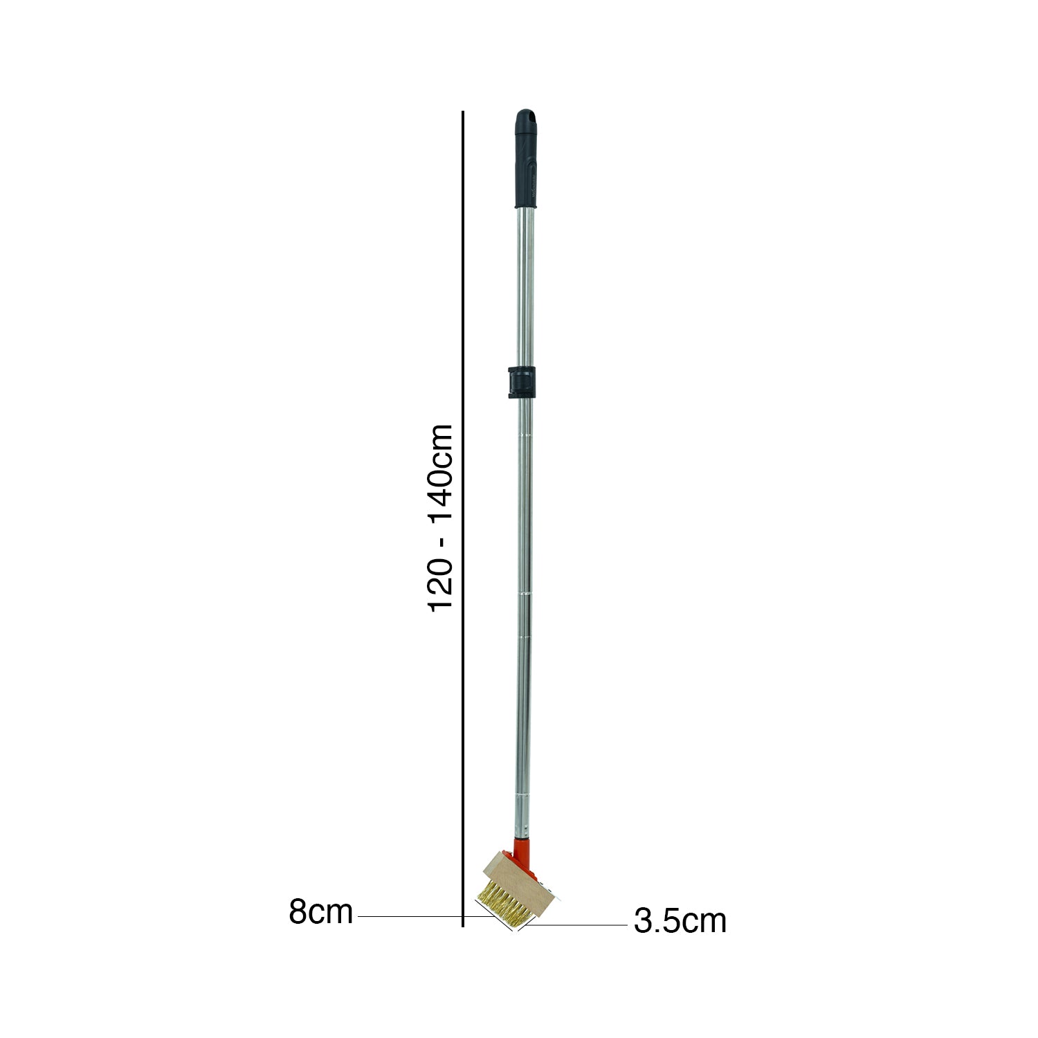 Woodside Telescopic Weed Removal Brush with 3 Wire Heads Patio & Block Paving Scraper Tool