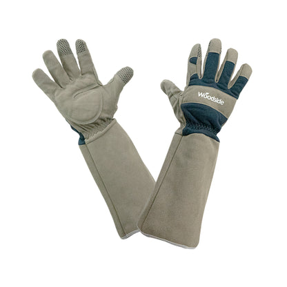 Woodside Heavy Duty Thorn Resistant Gardening Gloves – Long Sleeve Gauntlet with Forearm Protection